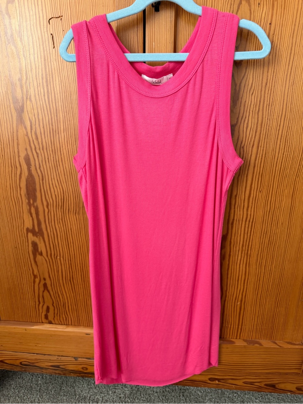 TALULAH Essential Ribbed Tank Top in Hot Pink